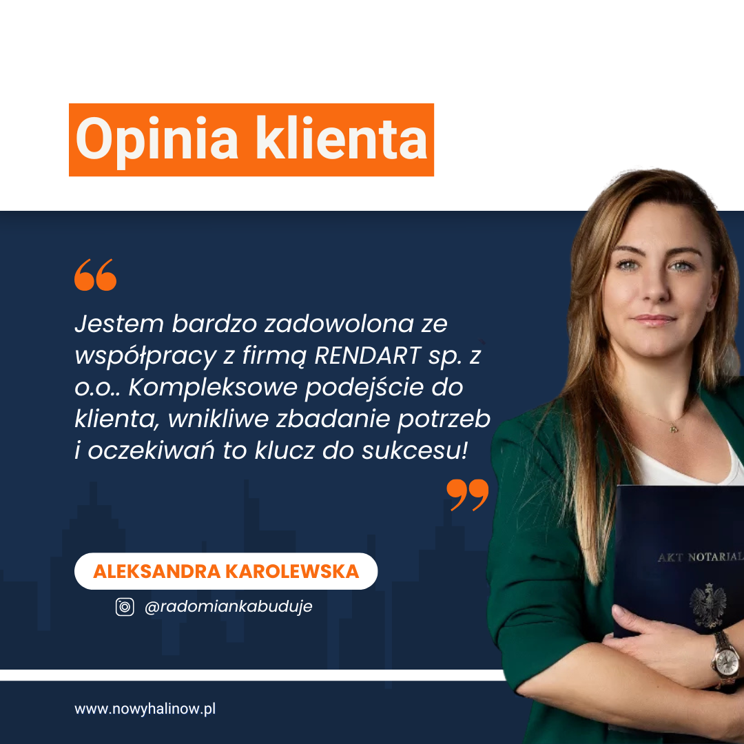 Jestem bardzo zadowolona ze współpracy z firmą RENDART sp. z o.o.. Kompleksowe podejście do klienta, wnikliwe zbadanie potrzeb i oczekiwań to klucz do sukcesu. Opi
