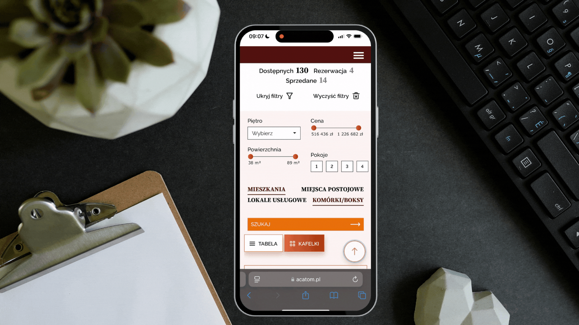 nawigator 3d - interaktywna makieta na telefonie w wersji mobile